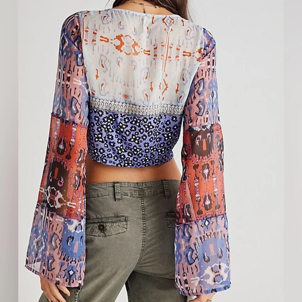 Free People Multicolor Patchwork style Blouse - Picture 3 of 11